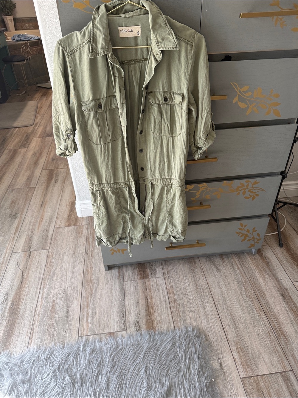 pistola sage green utility jumpsuit romper
